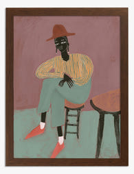 Seated in Style Art Print Brown