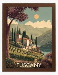Sunlit Tuscan Retreat Art Print - Brown