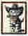 Cowboy Kitten Charm Art Print Brown