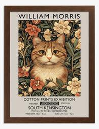 William Morris Cat Charm Art Print - Brown