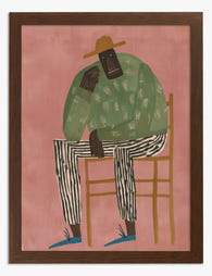 Striped Reflection Art Print Brown