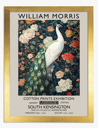 Elegant Peacock by Morris Art Print - Gold