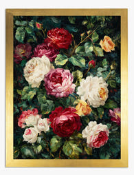 Vintage Garden Blooms Art Print - Gold