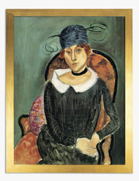 The Ostrich Feather Hat, Henri Matisse Art Print Gold Frame