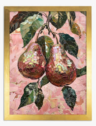 Mosaic Pears Delight Art Print - Gold