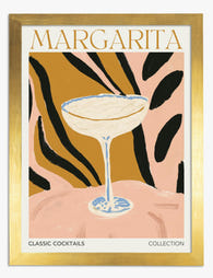 Margarita Cocktail Vibes Art Print - Gold
