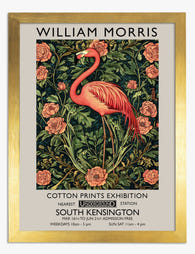 Flamingo Botanical Elegance Art Print - Gold