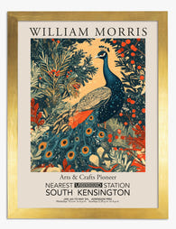 William Morris Peacock Elegance Art Print - Gold