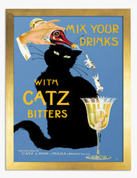 Catz Bitters Charm Art Print - Gold
