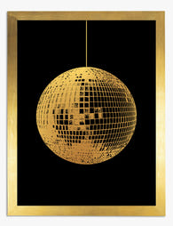 Golden Disco Ball Gold Foil Art Print Gold
