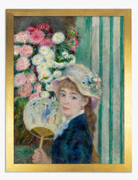 Woman with a Fan by Renoir Art Print Gold