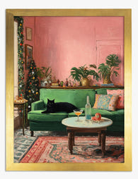 Cozy Holiday Haven Art Print - Gold