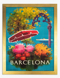 Barcelona Sun & Bloom Art Print - Gold