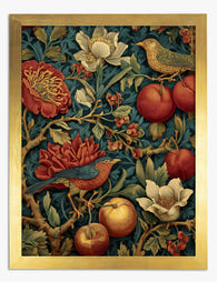 Morris Botanical Birds Art Print - Gold