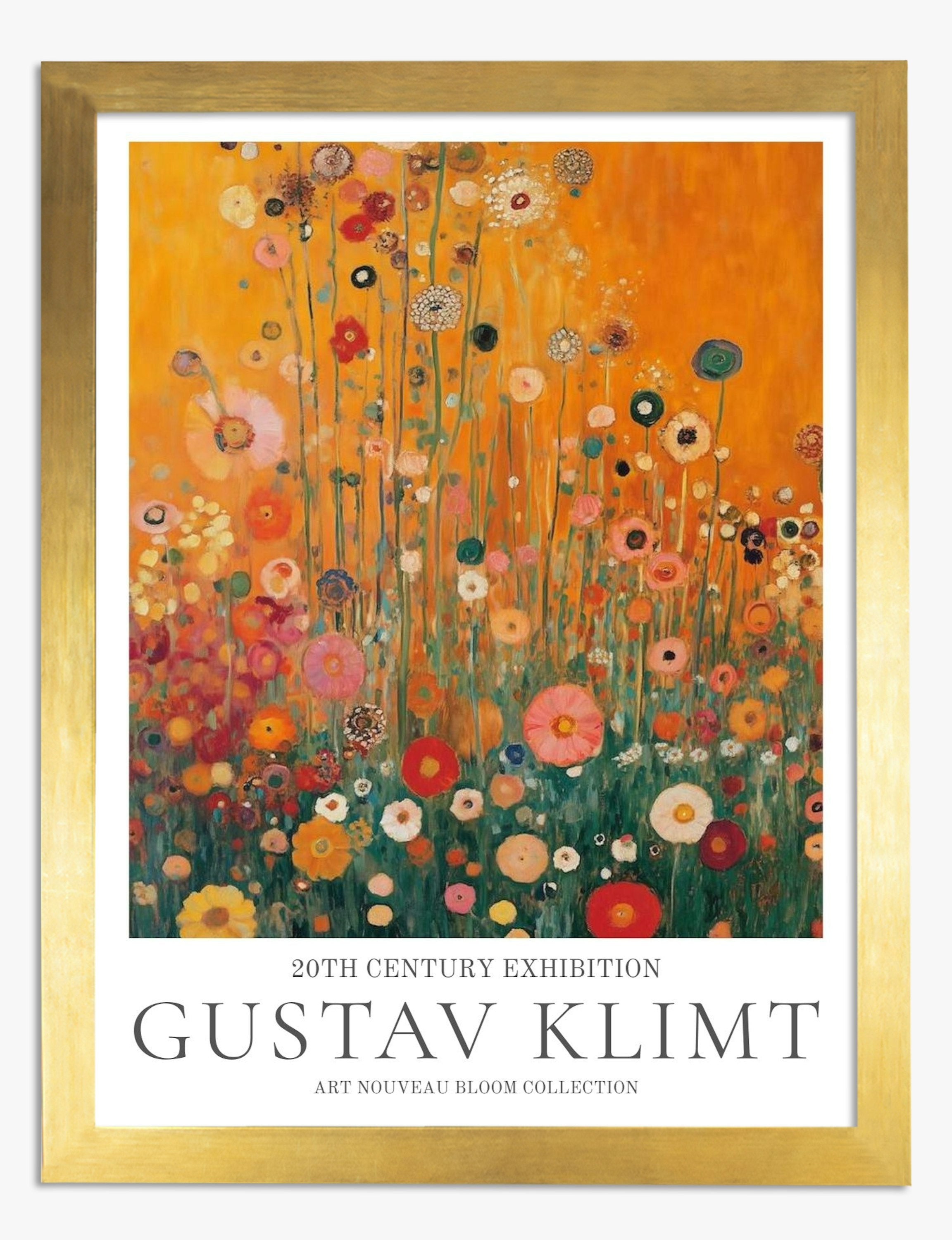 Gustav Klimt Floral Garden Orange Art Print – Fab