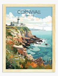 Cornwall Coastal Cliffs Art Print - Oak