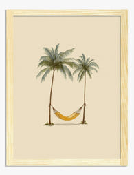 Palm Retreat Minimal Art Print - Oak
