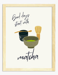 Morning Ritual: Matcha Joy Art Print - Oak
