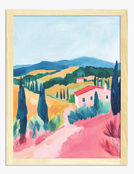Tuscan Hillside Retreat Art Print Oak