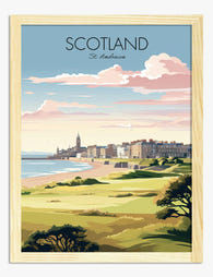 St Andrews Coastal Charm Art Print - Oak