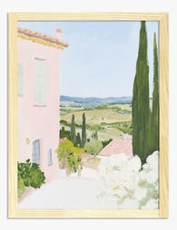 Tuscan Hillside View Art Print - Oak