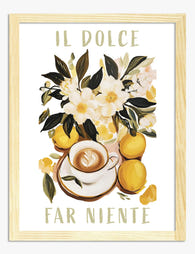 Italian Coffee Charm Art Print - Oak