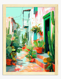 Sunlit Puglia Alley Art Print - Oak