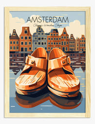 Amsterdam Reflections Art Print - Oak