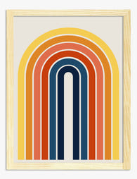 Sunbeam Retro Rainbow Art Print Oak