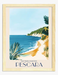 Coastal Bliss: Pescara Art Print - Oak