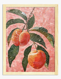 Peach Mosaic Delight Art Print - Oak