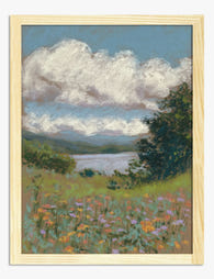 Wildflower Meadow View Art Print - Oak