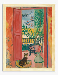Matisse Open Window with Cat Art Print - Oak