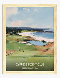 Pebble Beach Golf Vista Art Print - Oak