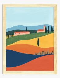 Tuscan Hillside Vista Art Print Oak