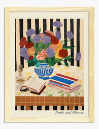 Striped Serenity Still Life Art Print - Oak