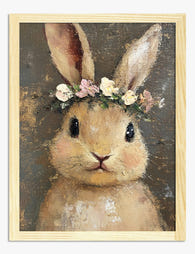 Bunny Blossom Portrait Art Print Oak