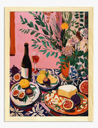 Vibrant Table Gathering Art Print - Oak