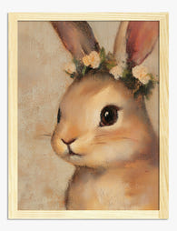 Blossom Bunny Portrait Art Print Oak