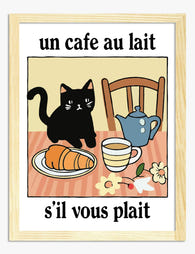 Parisian Café Morning Art Print - Oak
