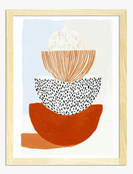 Stacked Shapes Study Art Print Oak