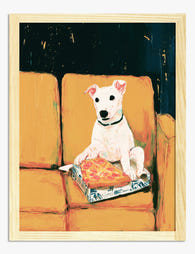 Cozy Canine Delight Art Print Oak