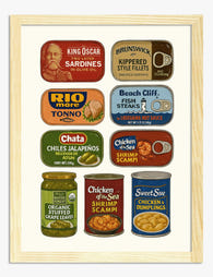 Retro Pantry Charm Art Print - Oak