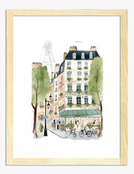 Parisian Charm Art Print - Oak