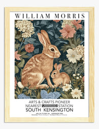 William Morris Botanical Rabbits Art Print - Oak