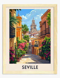 Seville Street Charm Art Print - Oak