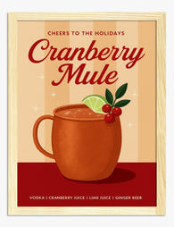Holiday Cranberry Mule Art Print - Oak