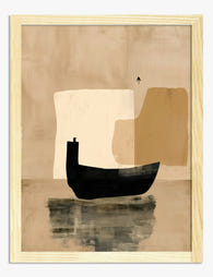 Serene Journey Abstract Art Print - Oak