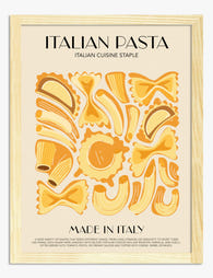 Pasta Shapes of Italy Art Print - Oak