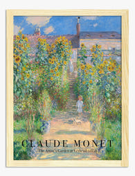Monet’s Sunlit Garden Path Art Print - Oak
